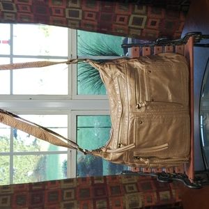 💘 BEAUTIFUL TAN BUENO SATCHEL SHOULDER BAG WITH LOTS OF STORAGE